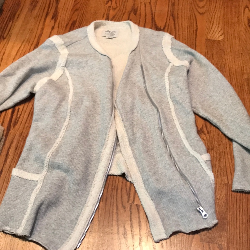 Lucky brand gray knit sweater jacket